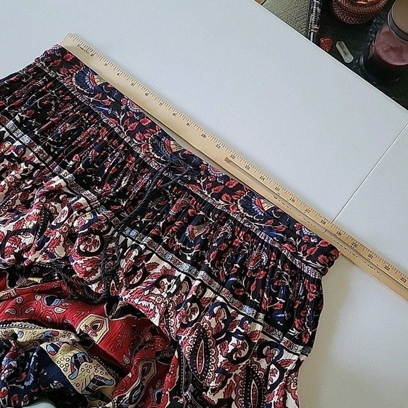 Vintage Sag Harbor Midi Skirt Small Drawstring Waist Boho Hippie Peasant Travel - Picture 6 of 9